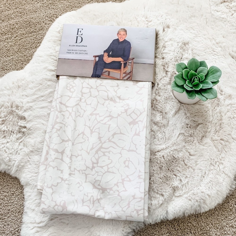 NWT Ellen Degeneres Lilac Floral Shower Curtain